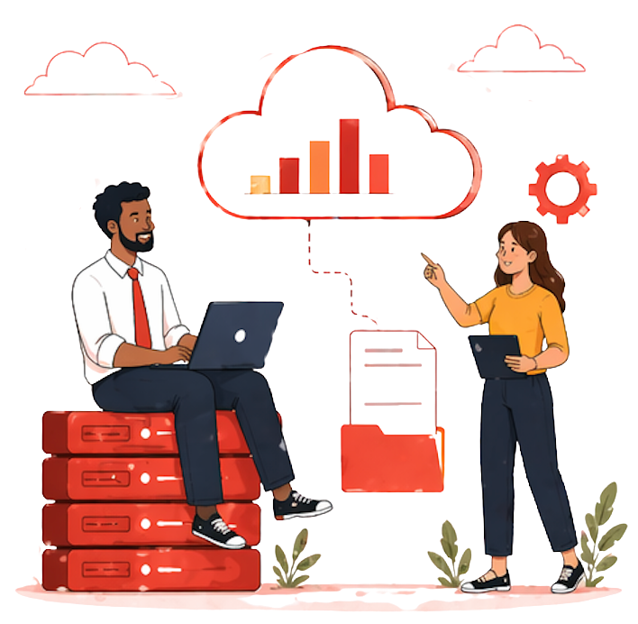 Student data support and collaboration illustration