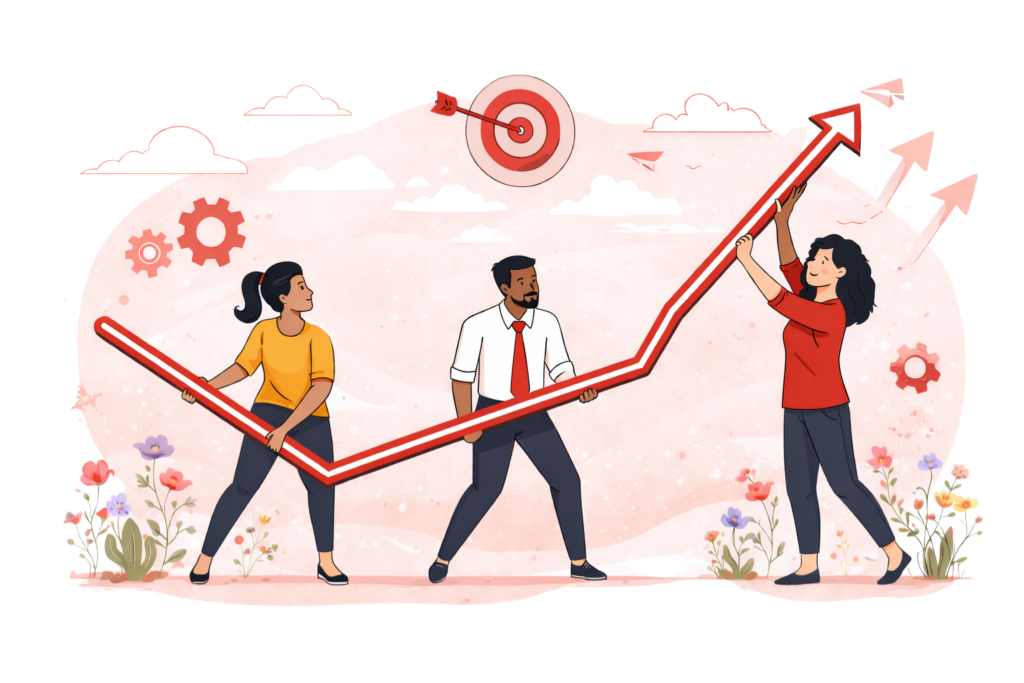 Education data management and student outcomes illustration